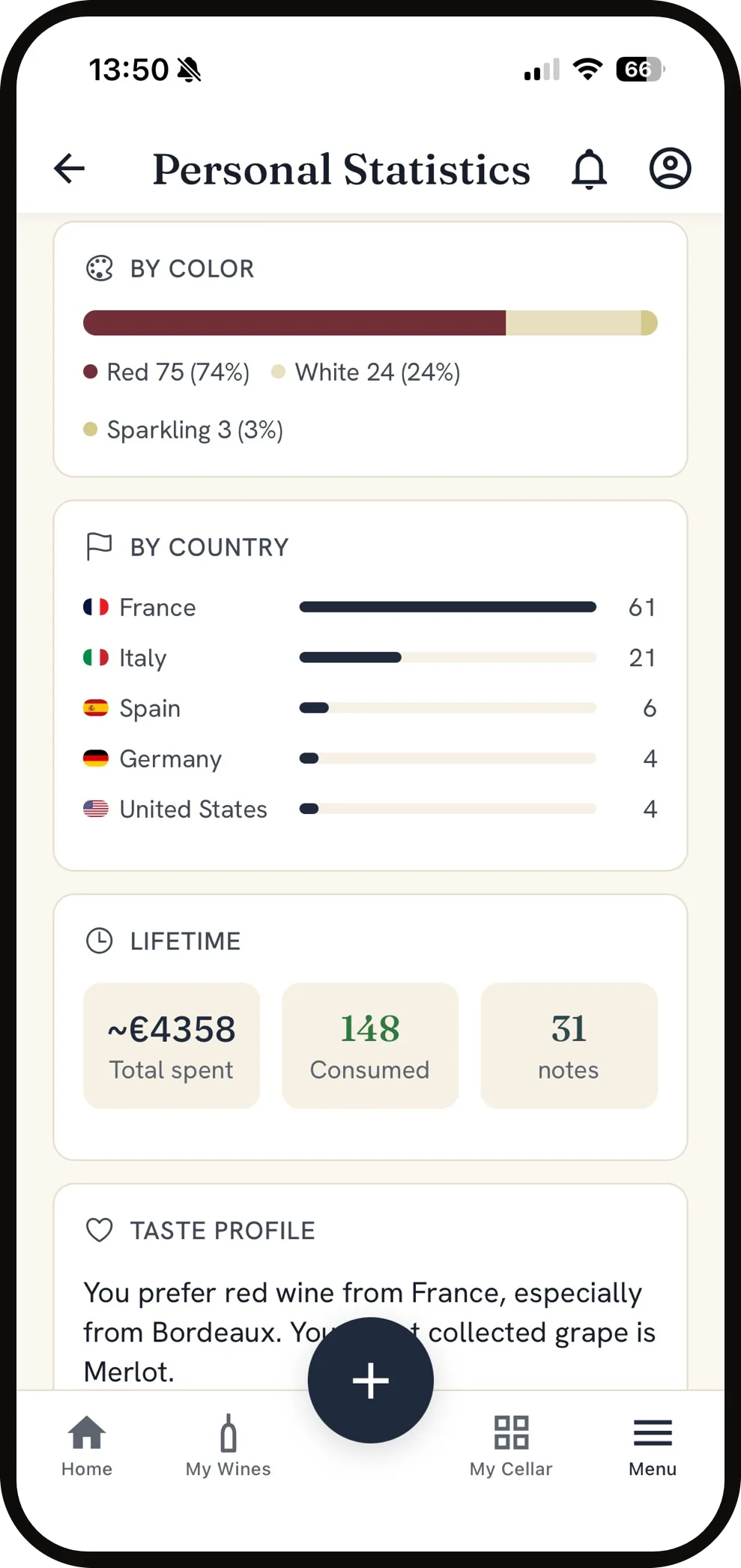 OENARI wine cellar app – your taste, in numbers